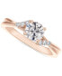 ფოტო #1 პროდუქტის Diamond Round-Cut Twisted Band Engagement Ring (1/2 ct. t.w.) in 14k Rose Gold