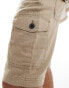 Threadbare cargo linen shorts in stone Серый, W36 - фото #5