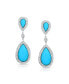 Фото #3 товара Серьги Bling Jewelry голубые с поддельной бирюзой в форме капли с цирконием