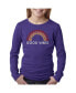 ფოტო #1 პროდუქტის Big Girl's Word Art Long Sleeve T-Shirt - Good Vibes