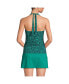 Фото #2 товара Petite Chlorine Resistant Square Neck Halter Tankini Swimsuit Top