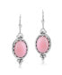 ფოტო #2 პროდუქტის Genuine Gemstone Sterling Silver Crown Detail Lever Back Earring