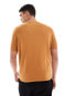 ASOS DESIGN midweight knitted cotton t-shirt in burnt orange