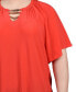 Plus Size Raglan Sleeve Top with Chain Details
