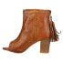 Фото #6 товара Roper Betsy Leather Open Toe Shootie Pumps Womens Brown Dress Casual 09-021-0946