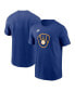 Фото #1 товара Men's Royal Milwaukee Brewers Cooperstown Collection Team Logo T-Shirt