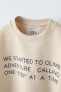 Piqué sweatshirt with embroidered slogan