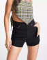 Фото #1 товара Topshop denim comfort stretch Mom Shorts in washed blacl