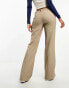 Фото #2 товара Monki low rise straight leg trousers in taupe melange