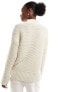 Vero Moda premium oversized longline jumper with seam detail in cream