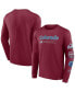 Фото #1 товара Men's Burgundy Colorado Avalanche Strike the Goal Long Sleeve T-shirt