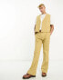 Фото #2 товара ASOS DESIGN flare suit trouser in slubby linen in beige