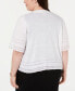 Фото #2 товара Plus Size Eyelet-Trim Sweater Shrug