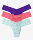ფოტო #1 პროდუქტის Women's Bloom Holiday 3 Pack Low Rise Thong Underwear