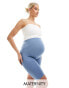 Фото #2 товара Mamalicious Maternity over the bump shapewear shorts in denim blue