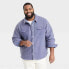 Фото #2 товара Men's Big & Tall Sherpa Shirt Jacket - Goodfellow & Co blue 5XL