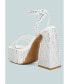 Фото #2 товара lustrous mirror embellished flare block heel sandals