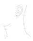 ფოტო #2 პროდუქტის Eye lash CZ Accent Evil Eye Double Pierced Cartilage Ear Lobe Helix Chain & Ball Ear Stud Earrings For Women Body Piercing .925 Sterling Silver