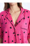 Фото #4 товара Пижама LC Waikiki LCW DREAM Gömlek Yaka Baskılı Uzun Kollu Kadın Pijama Takımı