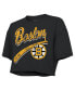 Threads Women's David Pastrnak Black Boston Bruins Behind The Net Boxy Name Number Cropped T-Shirt