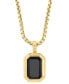 ფოტო #1 პროდუქტის EFFY® Men's Onyx 22" Pendant Necklace (1-1/2 ct. t.w.) in 14k Gold-Plated Sterling Silver