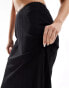 Miss Selfridge linen blend bias maxi skirt in black