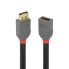 Lindy 0.5m DisplayPort 1.4 Extension Cable, Anthra Line, 0.5 m, DisplayPort, DisplayPort, Male, Female, 7680 x 4320 pixels