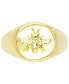 ფოტო #1 პროდუქტის Cubic Zirconia Bee High-Polished Oval-Style Signet Ring