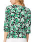 ფოტო #2 პროდუქტის Petite Floral Print 3/4-Sleeve Crewneck Top