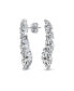 ფოტო #3 პროდუქტის Fashion Bridal Multi Marquise Leaf Starburst AAA CZ Statement Collar V Necklace Matching Chandelier Dangle Earrings Jewelry Set For Women Wedding Prom Pageant