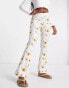 Glamorous high waisted flare trousers in sunflower rib co-ord SUNFLOWER RIB, 32 - фото #1