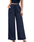 ფოტო #1 პროდუქტის Women's Blue Drawstring Straight Leg Pants