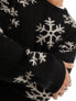 Фото #5 товара Jack & Jones brushed jumper with snowflakes in black