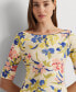 Фото #3 товара Women's Floral Stretch Cotton Midi Dress