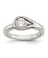 Фото #1 товара Stainless Steel Polished CZ Ring