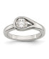 ფოტო #1 პროდუქტის Stainless Steel Polished CZ Ring