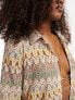 Фото #3 товара South Beach co-ord oversized beach shirt in embroidered multi print