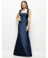 ფოტო #1 პროდუქტის Women's Satin Fit and Flare Maxi Dress with Shoulder Bows