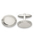 ფოტო #1 პროდუქტის Stainless Steel Polished Oval Cufflinks