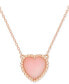 ფოტო #1 პროდუქტის Pink Opal (5 ct. t.w.) Heart Bead Frame 17" Pendant Necklace in Rose-Plated Sterling Silver