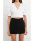 ფოტო #3 პროდუქტის Women's Blouson Sleeve Corset Waist Top