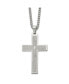 ფოტო #1 პროდუქტის Polished Lord's Prayer Cross Pendant on a Curb Chain Necklace