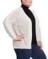 ფოტო #4 პროდუქტის Plus Size Cable Knit Cardigan Sweater