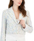 Фото #3 товара Women's Tweed One-Button Cropped Blazer