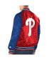 Фото #2 товара Men's Red, Royal Philadelphia Phillies Varsity Satin Full-Snap Jacket