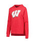 Women's Red Distressed Wisconsin Badgers Long Sleeve Hoodie T-shirt and Pants Sleep Set