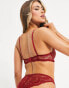 Фото #3 товара ASOS DESIGN Rosie lace underwire bra in burgundy