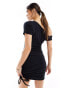 Фото #4 товара Missyempire off shoulder ruched side mini dress in black