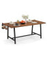 72 Inch Dining Table Rectangular Kitchen Table with 2-Bottle Wine Rack for 5-7 Walnut & Black - фото #8