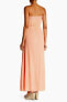 S.H.E. 158666 Women's Smocked Strapless Rayon Maxi Dress Coral Sz. XS